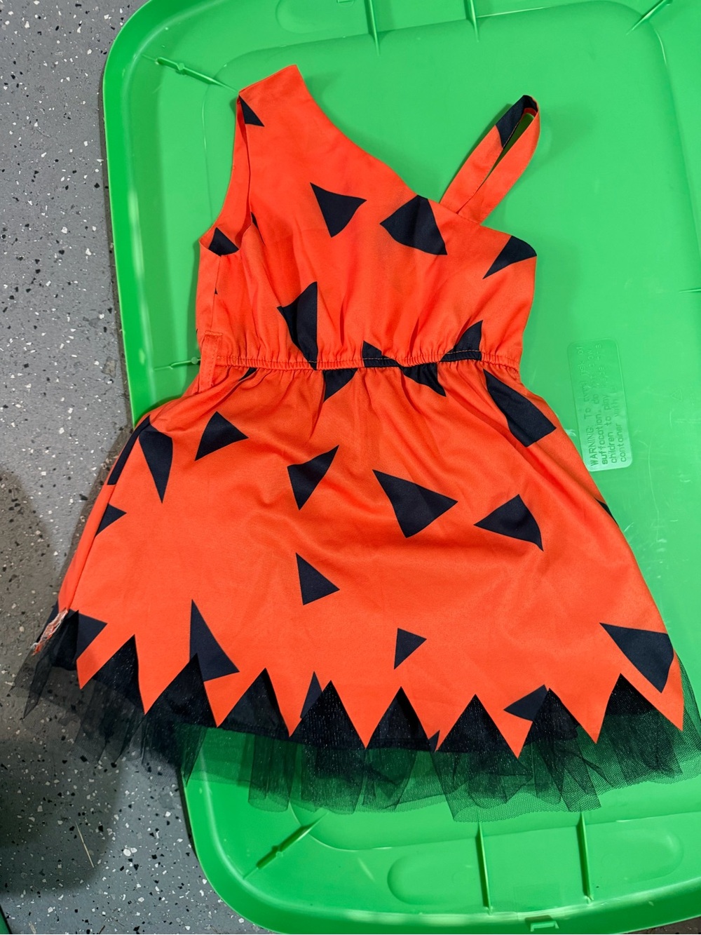 Orange & Black Triangle Kids Costume Dress